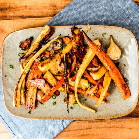 miso roasted root vegetables