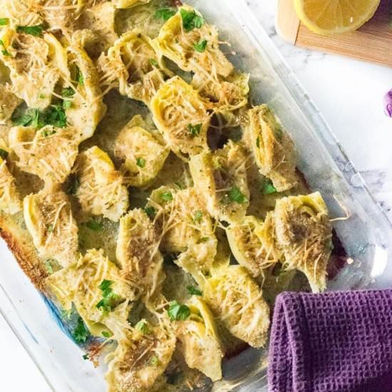 Parmesan Baked Artichoke Hearts