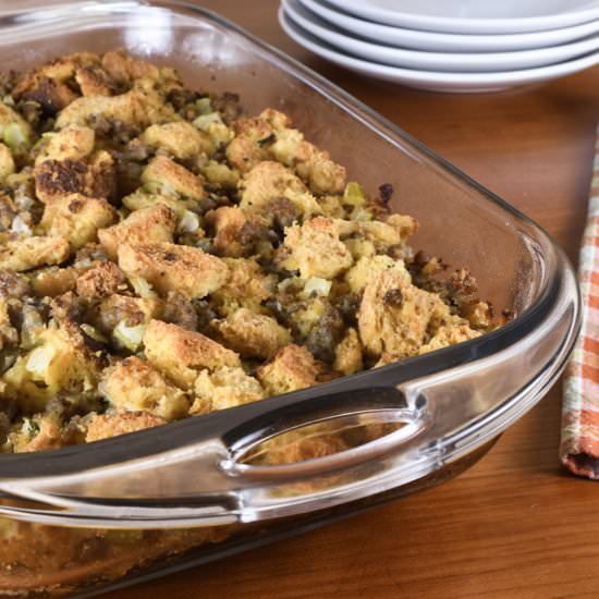 Stuffing with Sausage and Cornbread