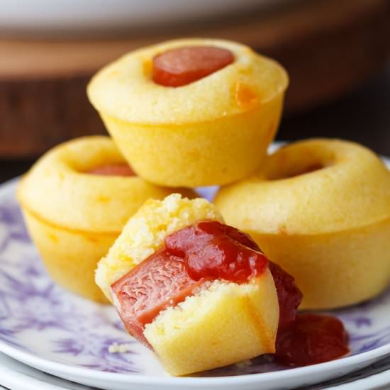 Cheddar Corn Dog Mini Muffins