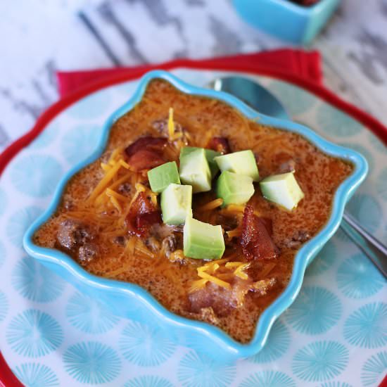 Low Carb Bacon Cheeseburger Soup