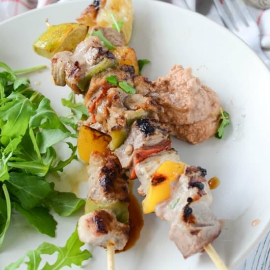 Pork Kebabs with Satay Sauce
