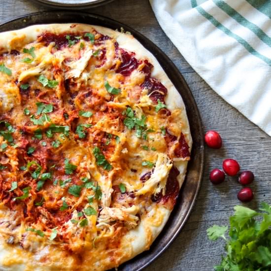Cranberry BBQ Turkey Pizza