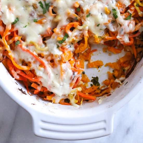 Spiralized Winter Veggie Gratin