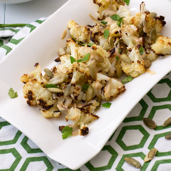 Roasted Cauliflower Tahini Drizzle