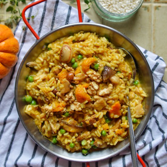 Pumpkin and wild mushroom risotto