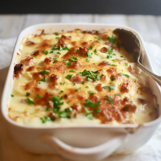 Easy Au Gratin Potatoes and Ham