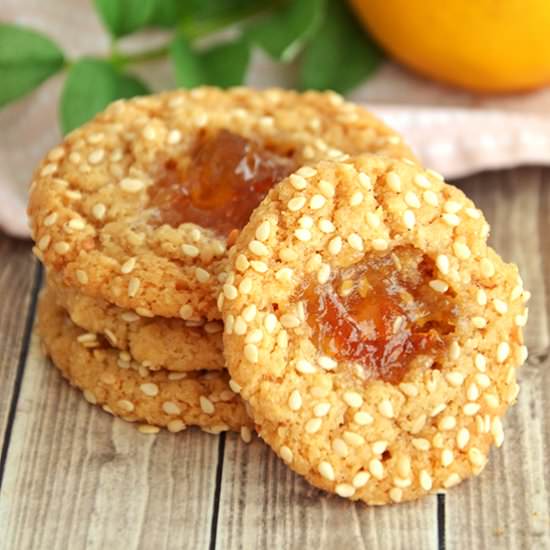 Orange Marmalade Tahini Thumbprint