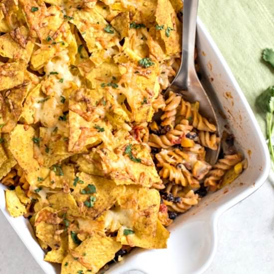 Nacho pasta bake
