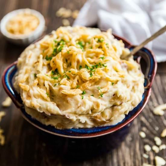 French Onion Creamy Mashed Potatoes