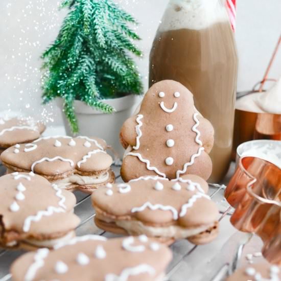 Vegan Gingerbread Men Macarons
