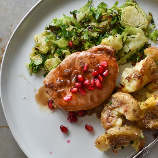 Pork Chops with Pomegranate Sauce