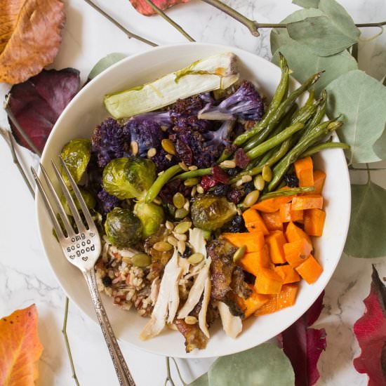 Roasted Turkey Vegetable Grain Bowl