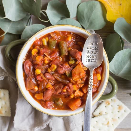 Leftover Turkey Vegetable Chili