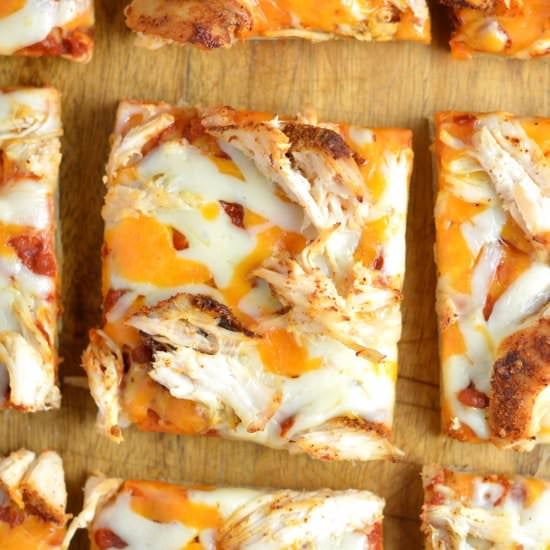 Leftover Chicken Flatbread Pizza