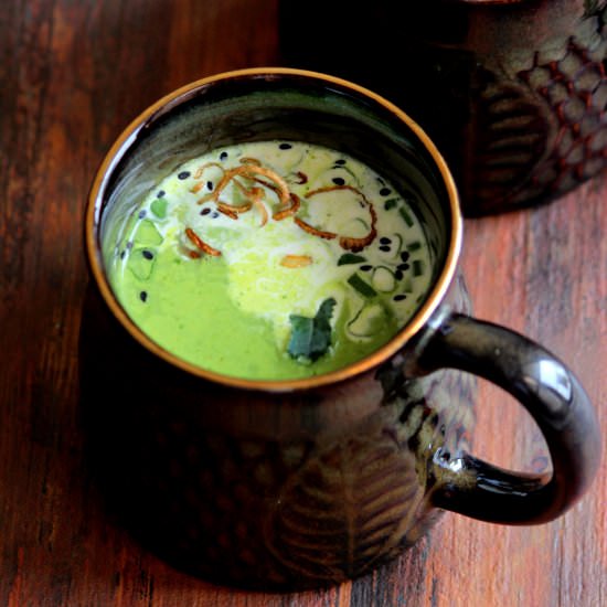 Broccoli Cilantro and Shallot Soup