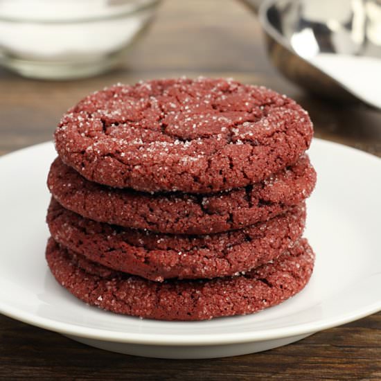 Red Velvet Sugar Cookies