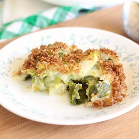Healthy Brussels Sprouts Gratin