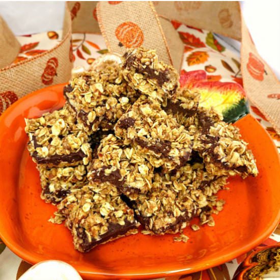 Dark Chocolate Pumpkin Fudge Bars