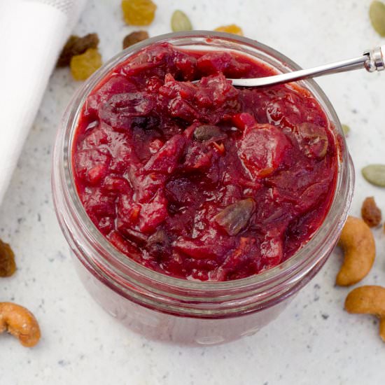 Pressure Cooker Cranberry Chutney