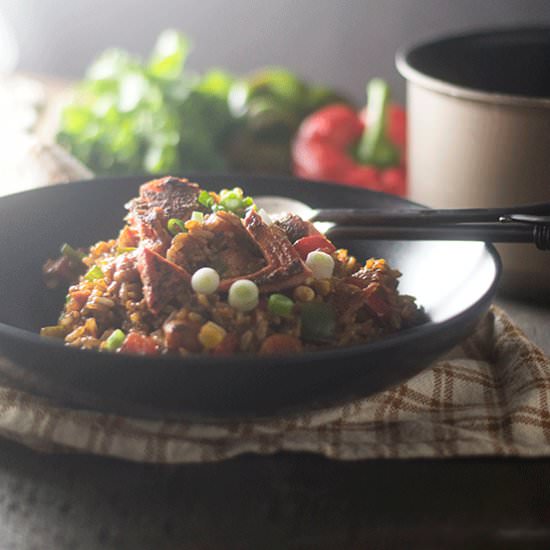 Mexican Rice with Flaked Salmon