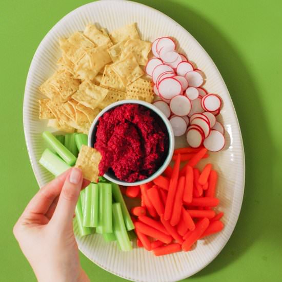 Roasted Garlic & Beet Hummus