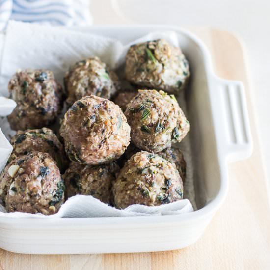 Baked quinoa and mushroom meatballs
