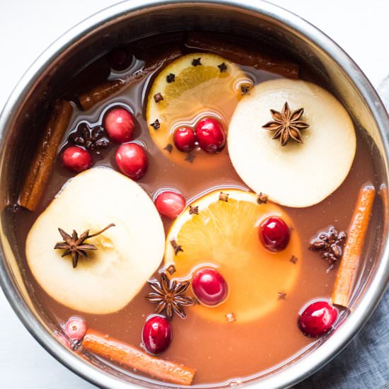 Warm Mulled Cranberry Apple Cider