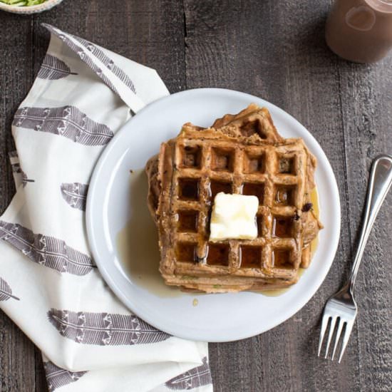 Chocolate Milk Zucchini Waffles
