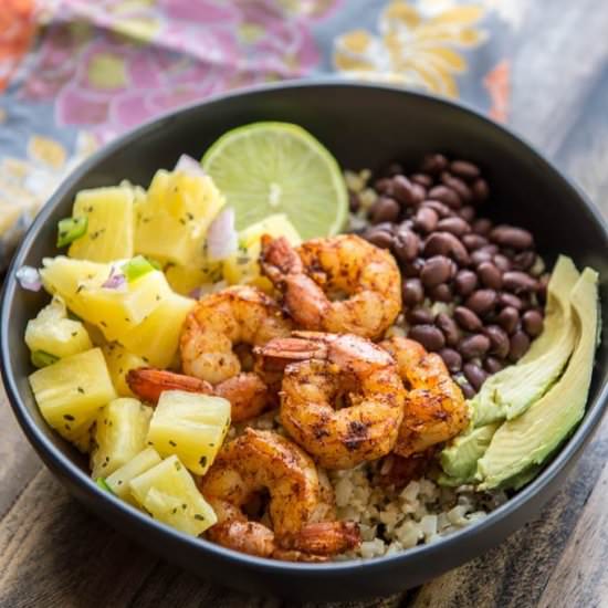 Shrimp Taco Bowl & Pineapple Salsa