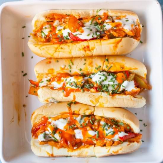 Baked Buffalo Chicken Subs