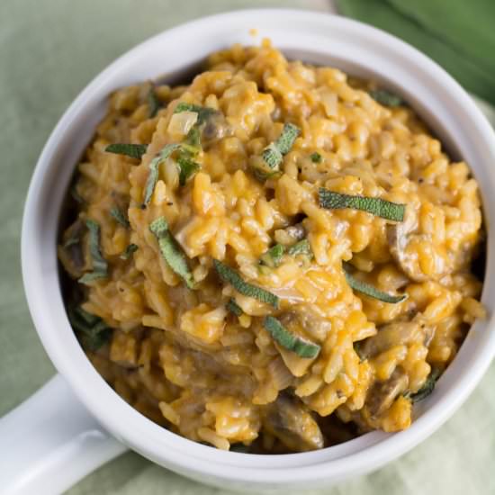 Healthy Pumpkin Mushroom Risotto