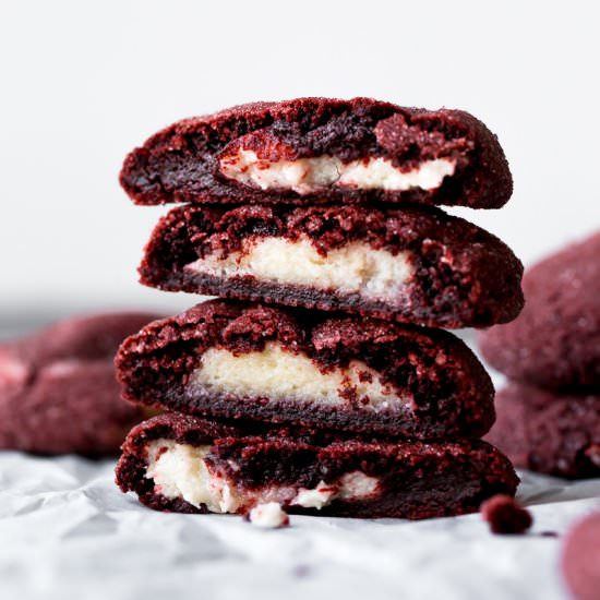 Stuffed Red Velvet Cookies