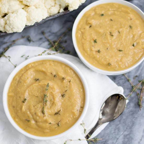 Slow Cooker Cauliflower Soup