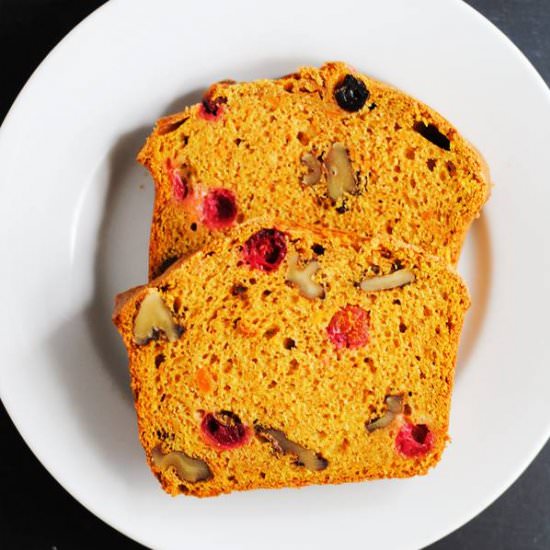 Cranberry walnut punpkin bread