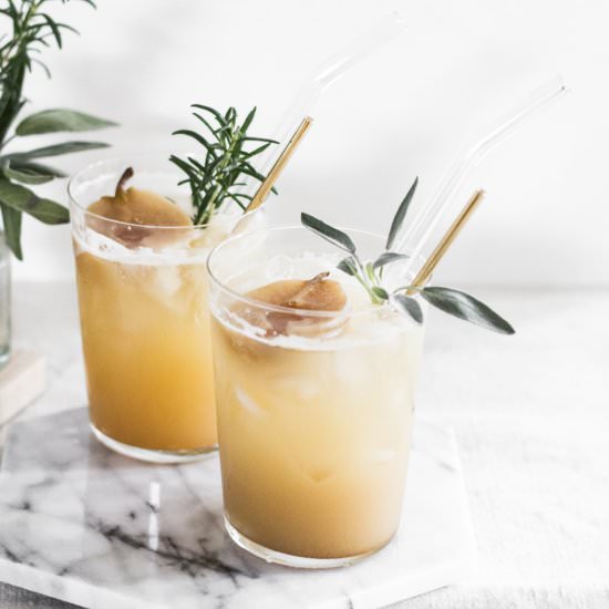 Pear Ginger Kombucha Mocktail