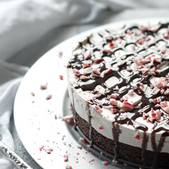 Peppermint Brownie Ice Cream Cake