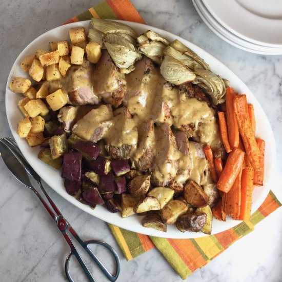 Pork with Mustard-Wine Sauce