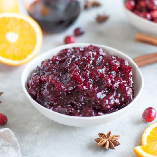 Mulled Wine Cranberry Sauce