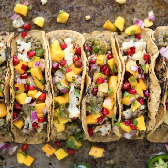 Salsa Verde Lentil Tacos