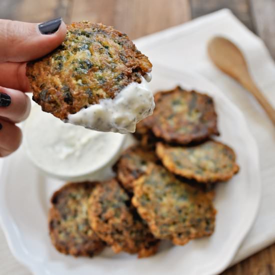 Spinach Fritters with Yogurt Aioli