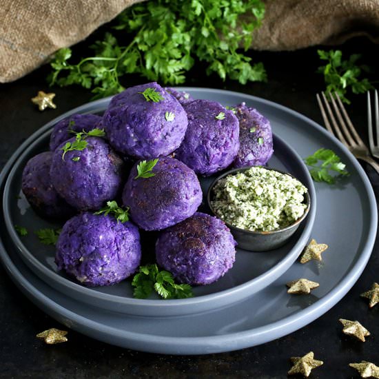 Cashew Cheese Stuffed Purple Potato