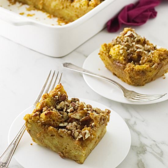 Pumpkin bread pudding