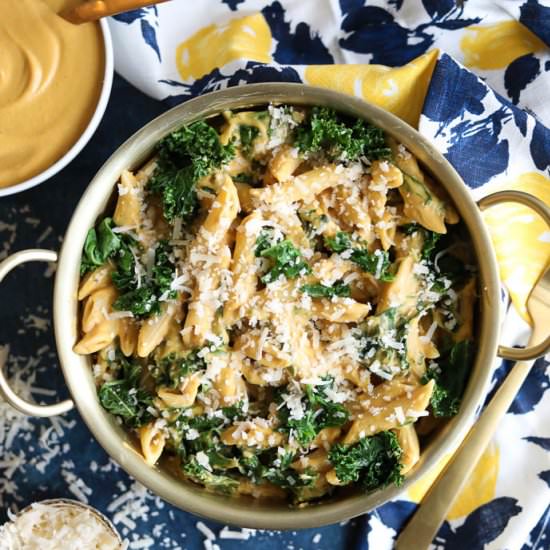 Creamy Butternut Squash Kale Pasta
