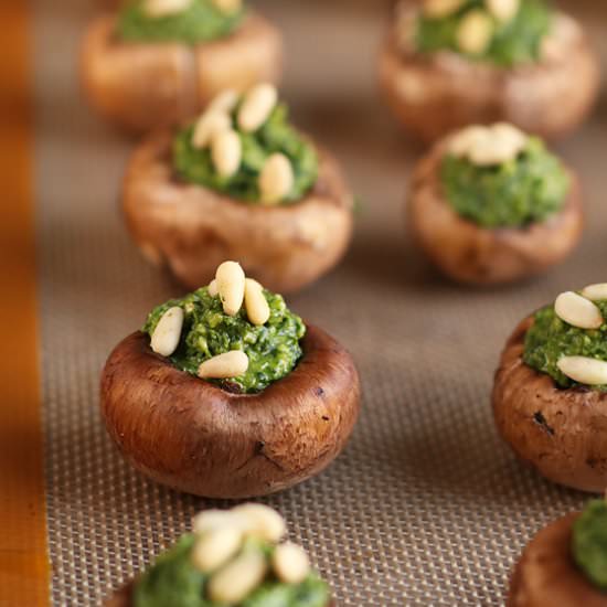 Pesto-Stuffed Portobello Mushrooms