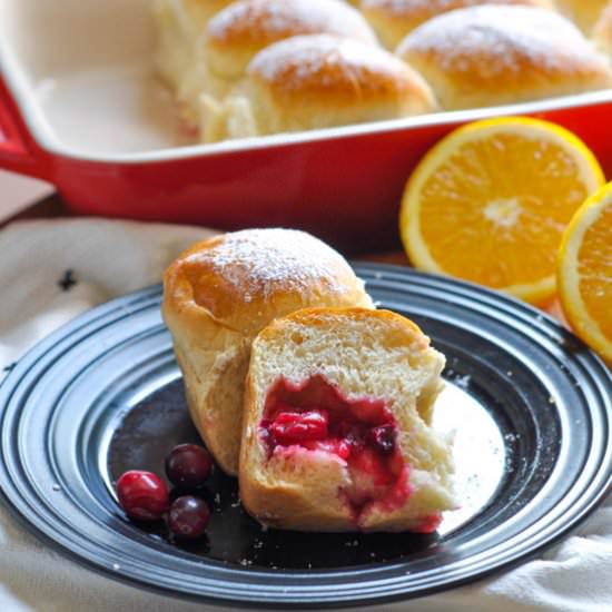 Orange Buns with Cranberry Jam