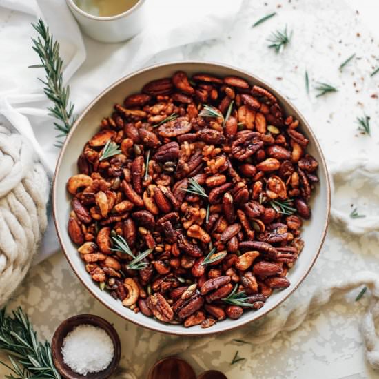Sweet and Smoky Mixed Holiday Nuts