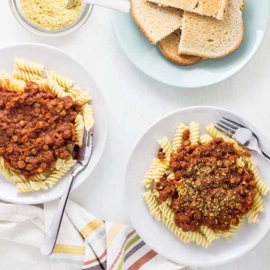 Vegan Lentil Bolognese Sauce