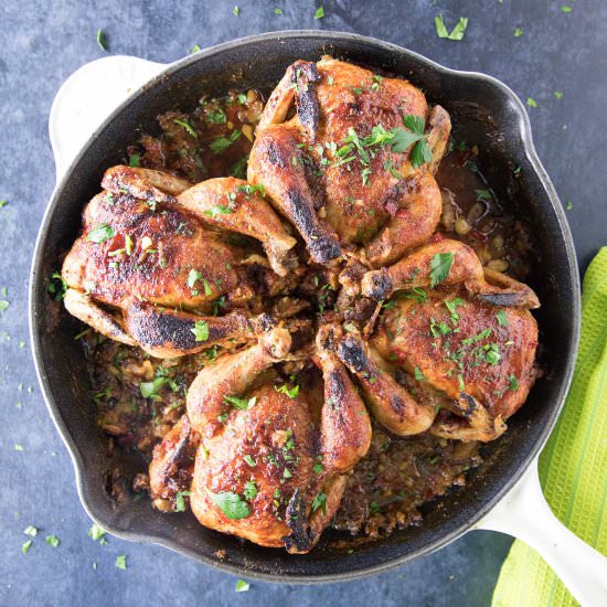 Honey-Soy Glazed Cornish Hens