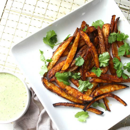 Baked Fries with Cilantro Ranch